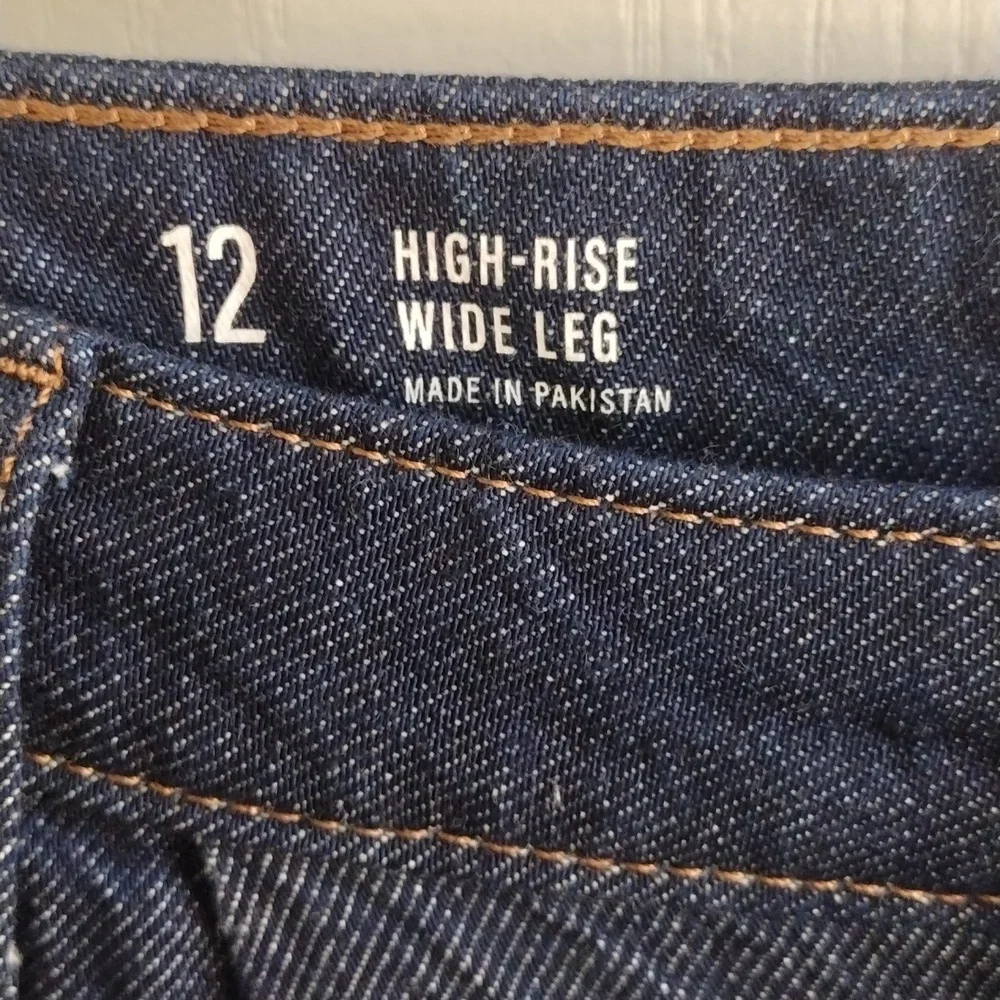 a.n.a Pleated Womens High Rise Relaxed Fit Wide Leg Jean, Size 12 - Picture 5 of 10